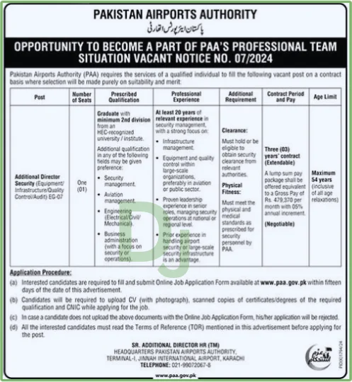 PAA jobs Advertisement 2024