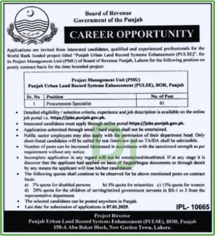 PULSE Procurement Specialist Jobs jobs Advertisement 2025