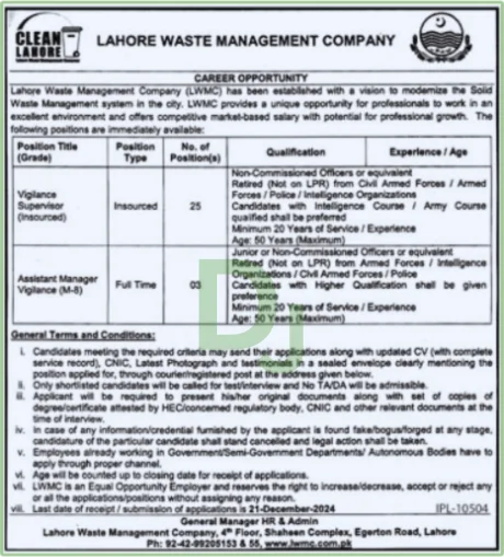 LWMC Cleaner Jobs Advertisement 2024