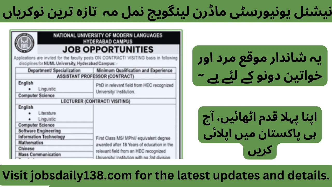 Latest Numl Jobs 2024 In Hyderabad