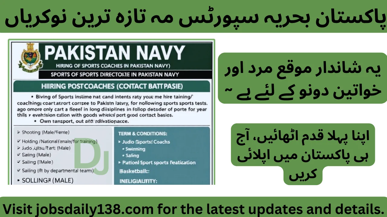 Latest Pakistan Navy Jobs 2024