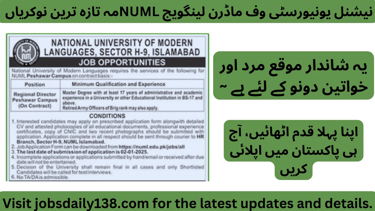 Latest Numl Jobs 2025