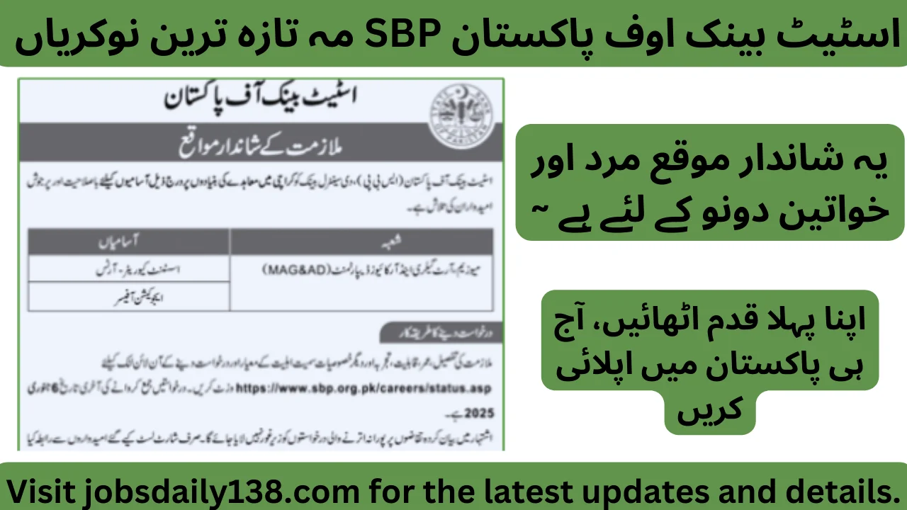 State Bank Of Pakistan SBP Jobs in Karachi 2025