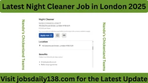 Latest Night Cleaner Job in London