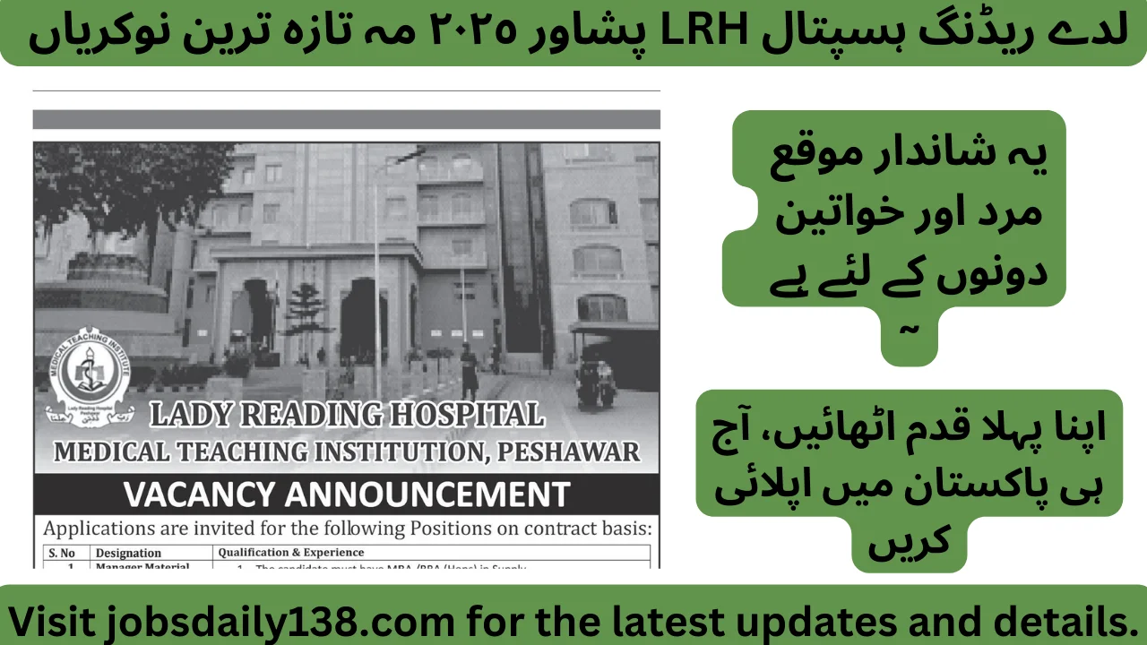 Medical Teaching Institution LRH Jobs 2025